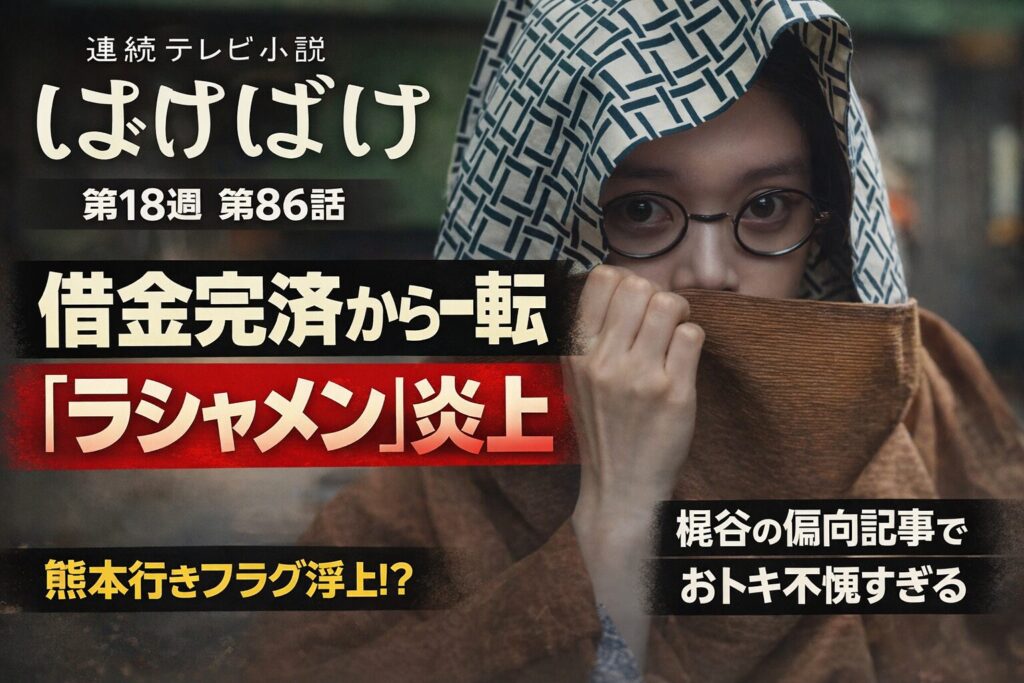 【ばけばけ第18週第86回あらすじ ネタバレ感想】借金完済から一転「ラシャメン」蔑視騒動と熊本行きフラグに震える視聴者