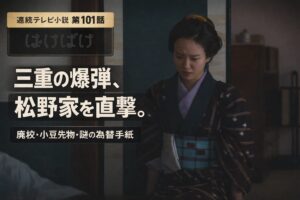 【ばけばけ第21週第101回あらすじ ネタバレ感想】廃校フラグ・司之介の小豆先物・120ドル80円の謎…松野家を揺るがす三重の爆弾とは?
