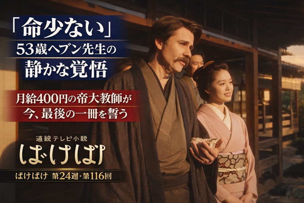 ばけばけ第116回｜命少ない53歳ヘブン先生の静かな覚悟を描くシーン