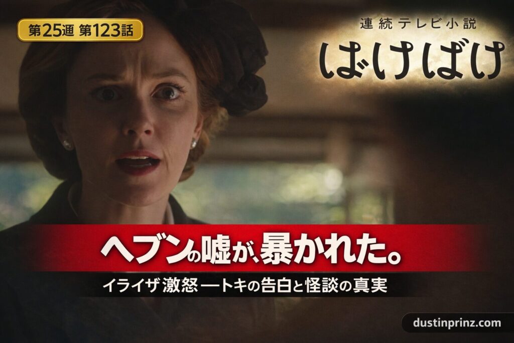 ヘブンの嘘が暴かれたイライザ激怒のシーン第25週第123話サムネイル