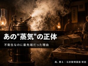 朝ドラ「風、薫る」手術シーンの石炭酸噴霧器を解説した記事のサムネイル画像