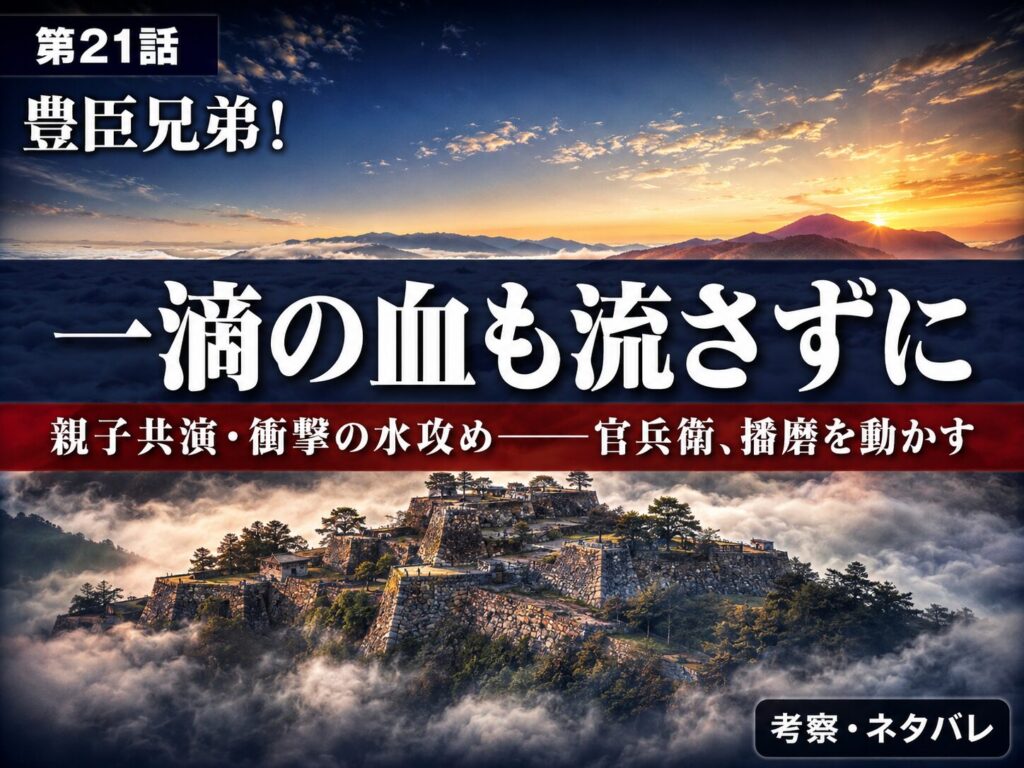 豊臣兄弟！第21話サムネイル｜竹田城と雲海・小一郎初陣