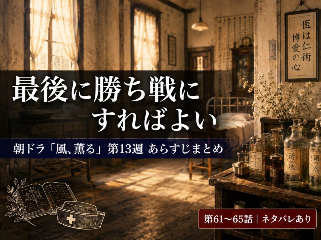 朝ドラ「風、薫る」第13週（第61〜65話）あらすじまとめサムネイル｜美津の名言とツヤ解雇の5日間