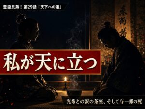 豊臣兄弟！第29話「天下への道」考察サムネイル。秀吉と光秀が向き合う涙の茶室と、キャッチコピー「私が天に立つ」