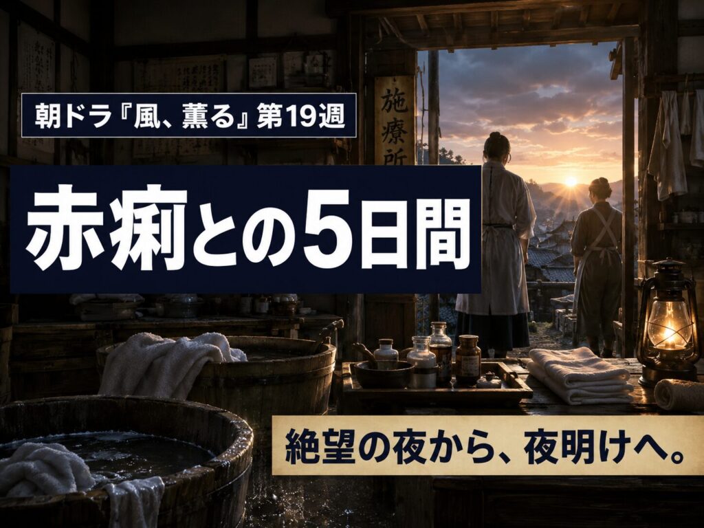 朝ドラ「風、薫る」第19週の赤痢との戦いと夜明けをイメージしたサムネイル
