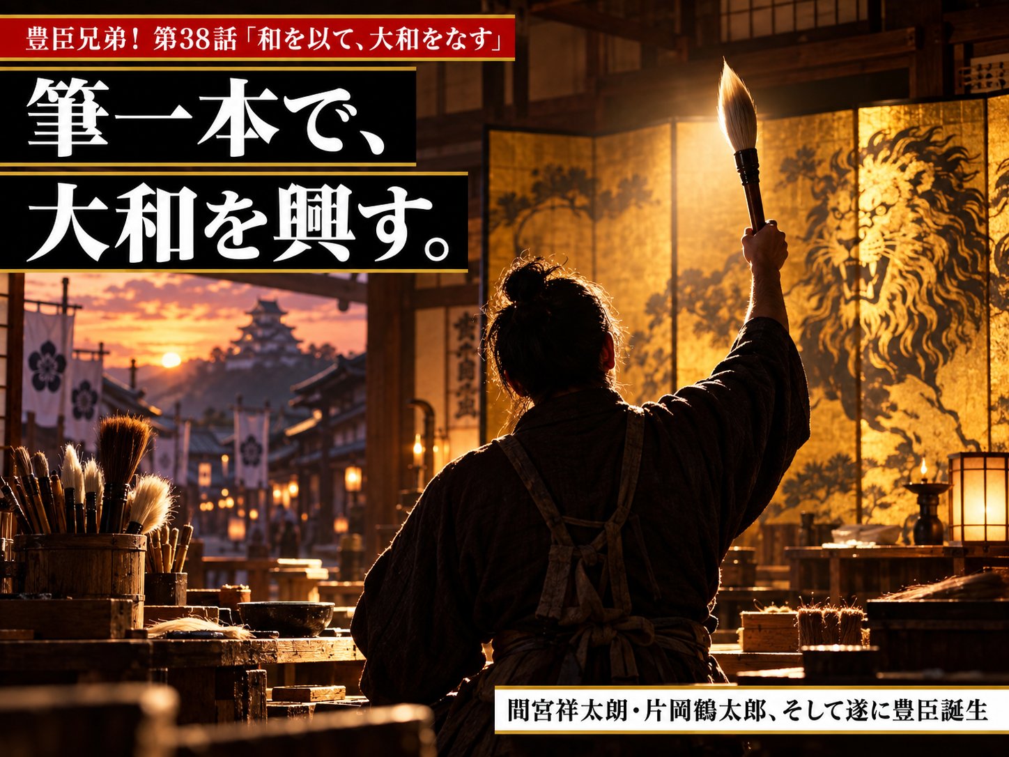 豊臣兄弟！第38話サムネイル｜間宮祥太朗・才蔵の筆と狩野永徳、遂に豊臣誕生