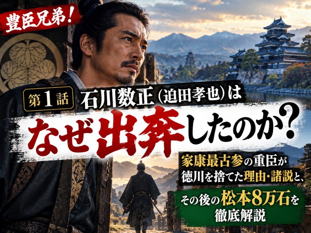 豊臣兄弟！石川数正（迫田孝也）人物深掘りサムネイル｜出奔の理由とその後